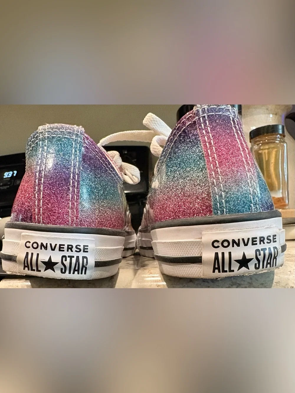 Converse Kids Glitter Gradient Low Top Sneakers - Pink Blue Purple